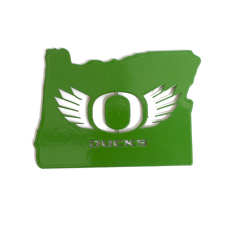 Classic Oregon O, O Wings, Metal, Powder Coated, Magnet, State of Oregon